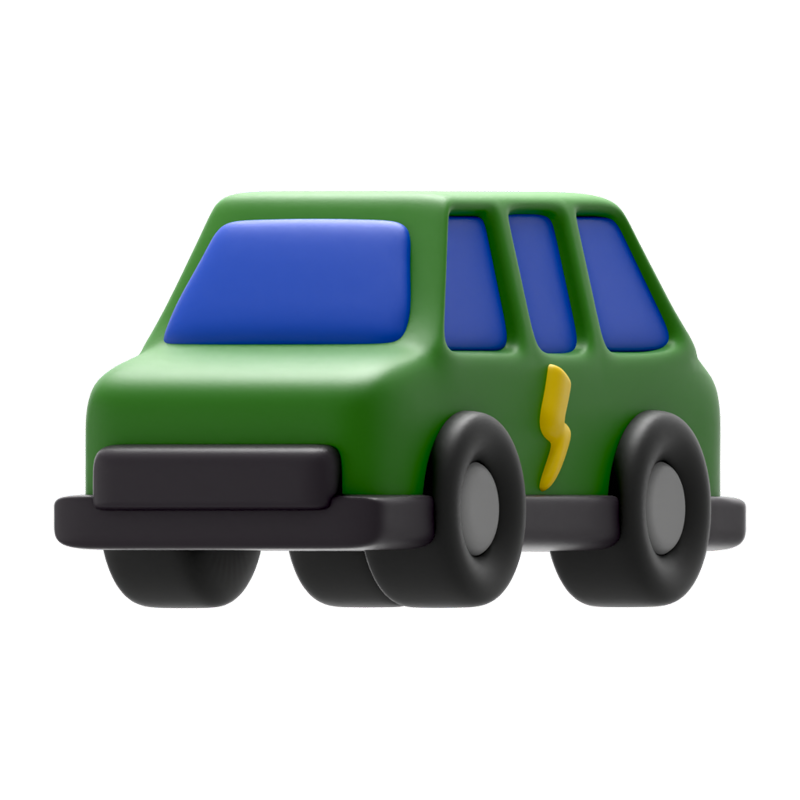 EV Car 3D Icon 3D Graphic