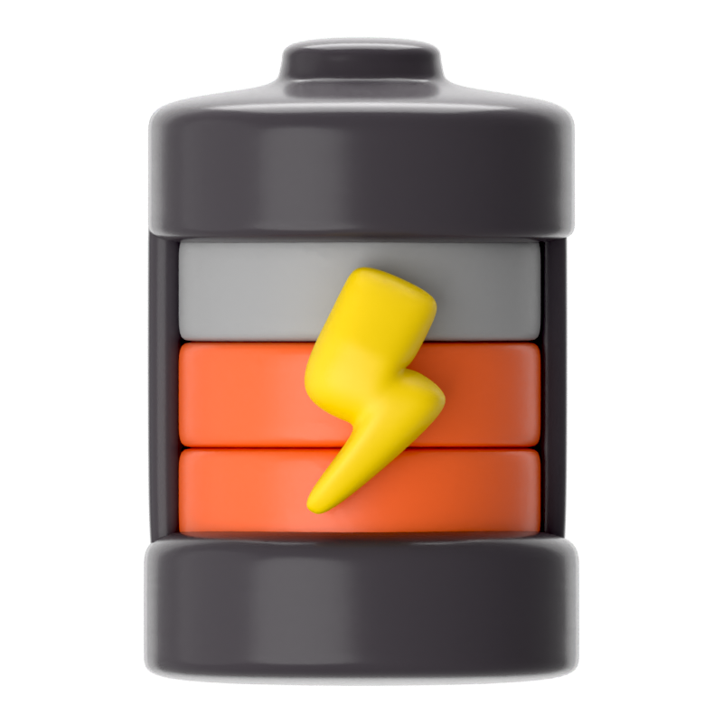 Batterie schwach 3D-Symbol 3D Graphic