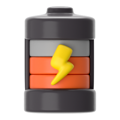 Battery Low 3D Icon 3D Graphic