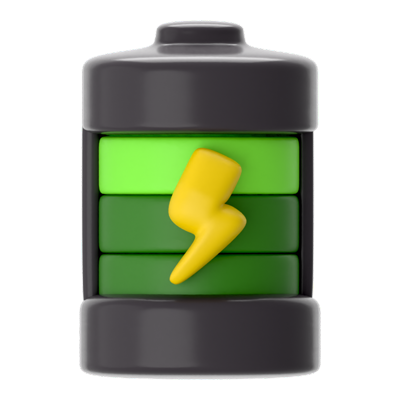 Battery Full 3D Icon 3D Graphic