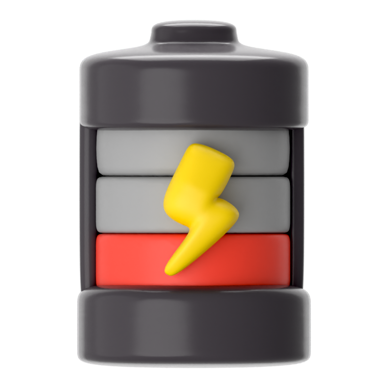 Batterie leer 3D-Symbol