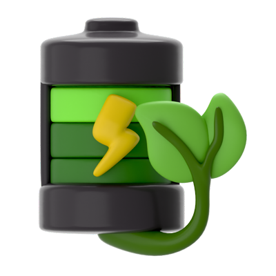 Eco Battery 3D Icon 3D Graphic