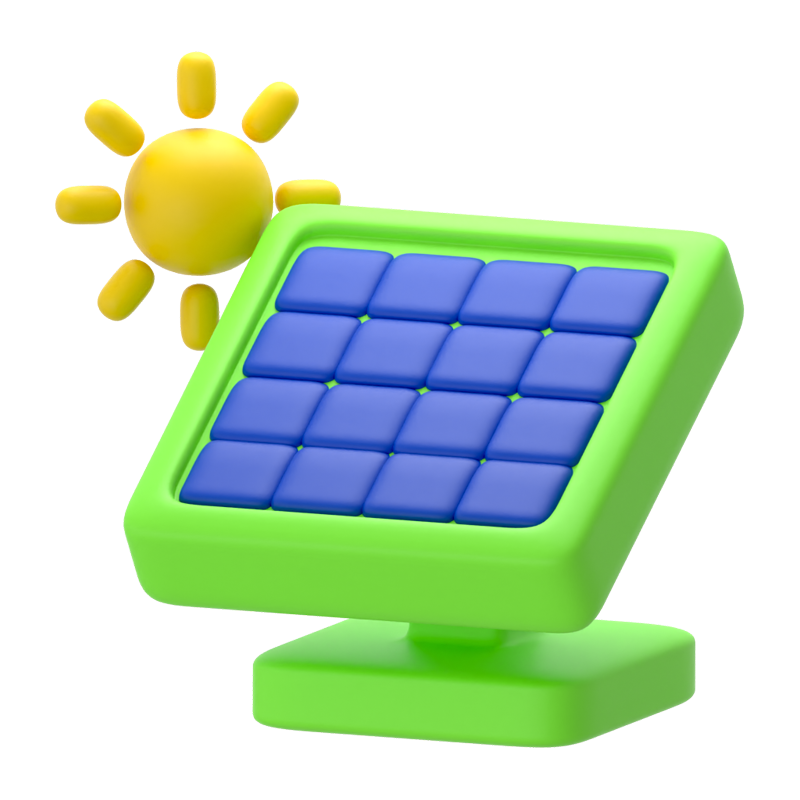 Solar Panel 3D Icon