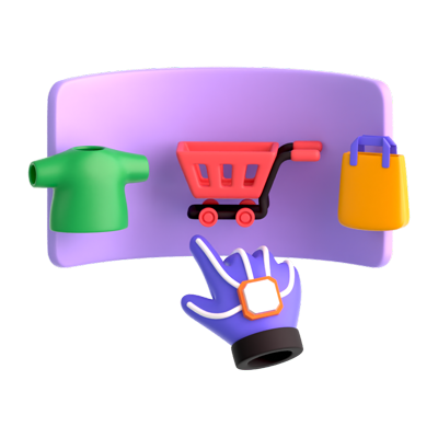 compras virtuales icono 3d 3D Graphic