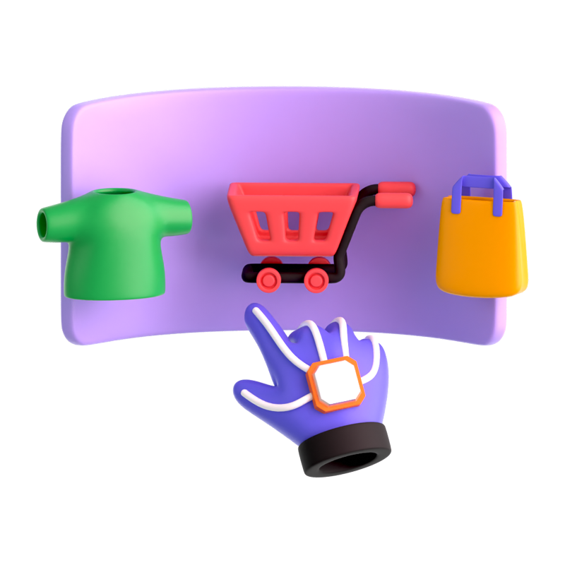 Virtuelles Einkaufen 3D Icon