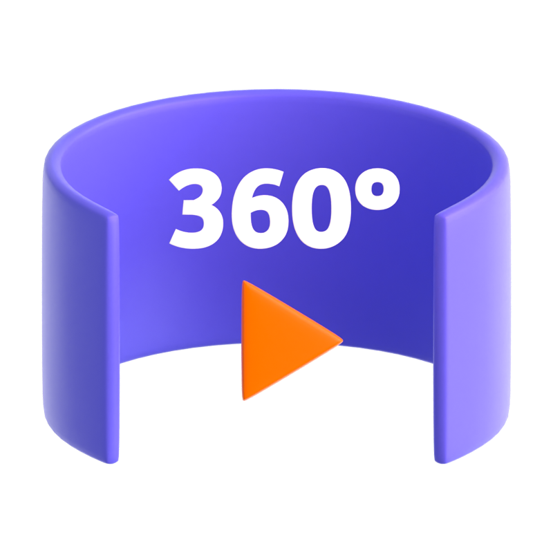 360 Virtuelles 3D-Symbol