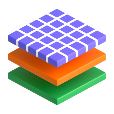 Virtual Layer 3D Icon 3D Graphic