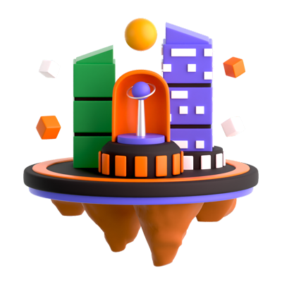 Virtual City 3D Icon 3D Graphic