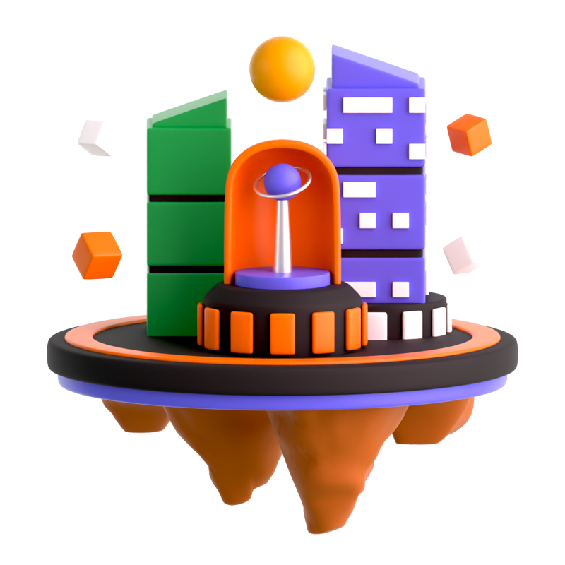 Virtual City 3D Icon 3D Graphic