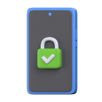 Mobile Security 3D Icon 3D Graphic