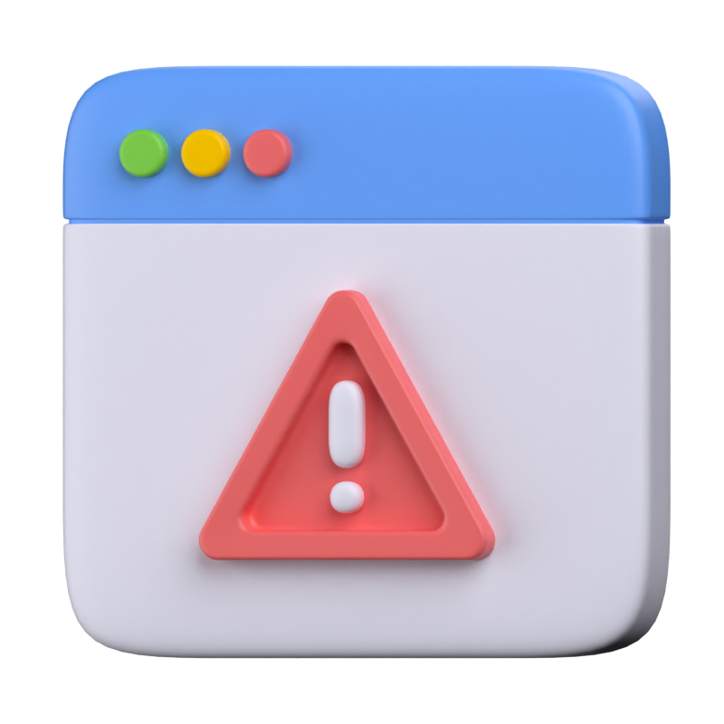 Web Page Warning 3D Icon