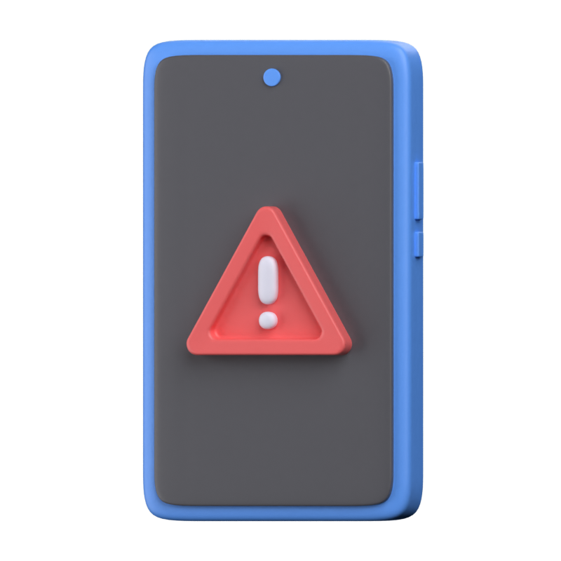 Mobile Warning Alert 3D Icon 3D Graphic