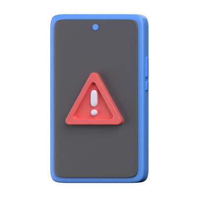 Mobile Warning Alert 3D Icon 3D Graphic