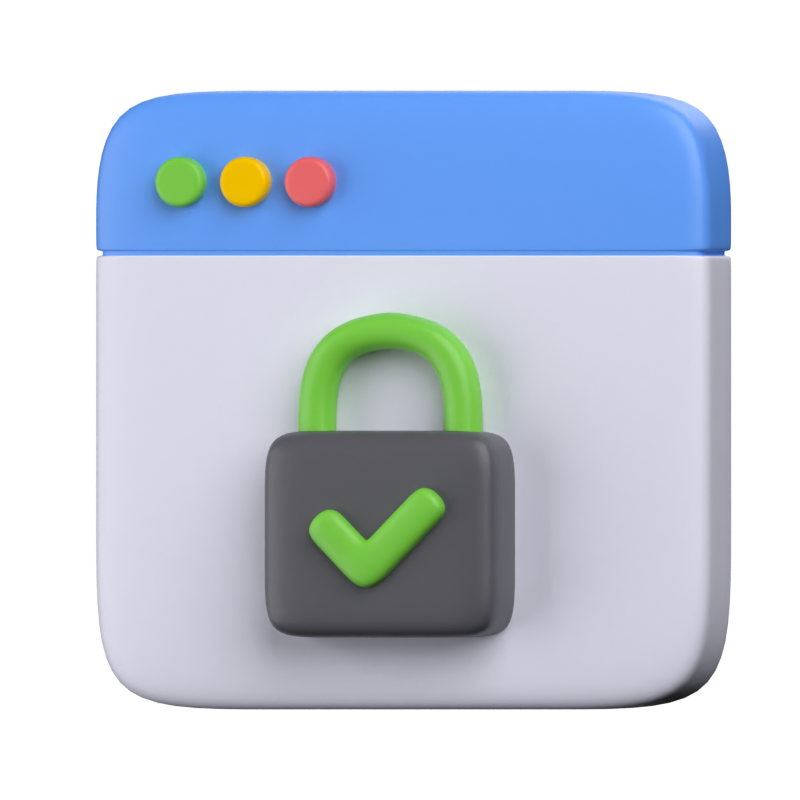 Web Page Security 3D Icon 3D Graphic