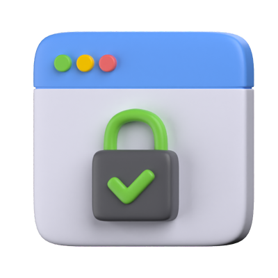 Web Page Security 3D Icon 3D Graphic