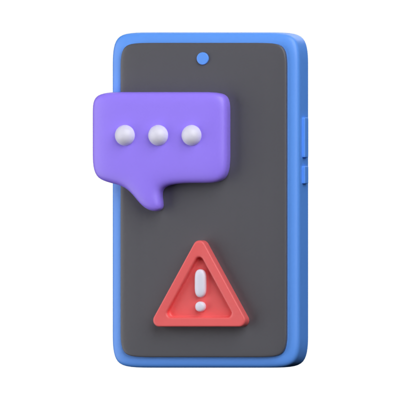 Chat Warning Alert 3D Icon 3D Graphic