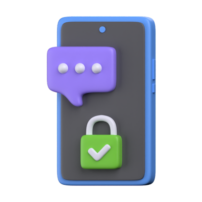 Chat Security 3D Icon 3D Graphic