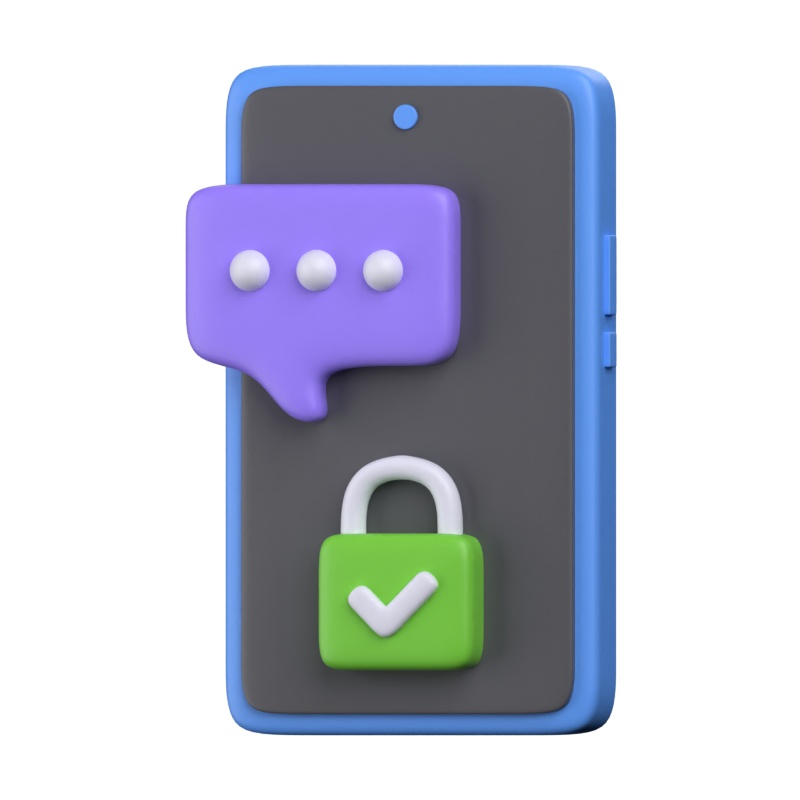 Chat Security 3D Icon 3D Graphic