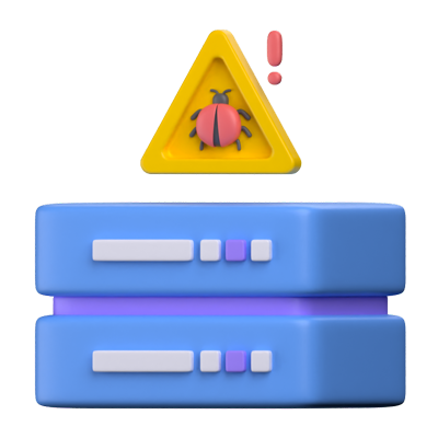 Database Warning Alert 3D Icon 3D Graphic