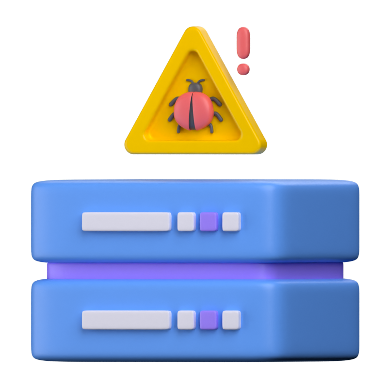 Database Warning Alert 3D Icon 3D Graphic