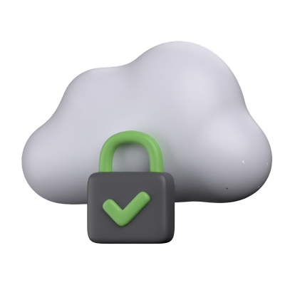 cloud sicherheit 3d icon 3D Graphic