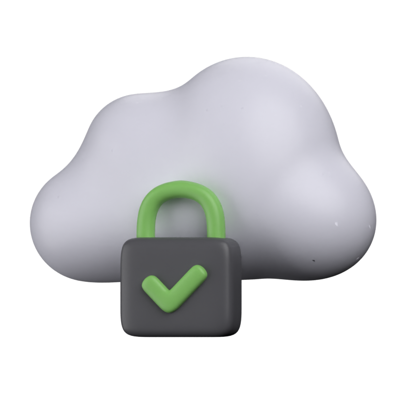 Cloud Security 3D Icon 3D Graphic