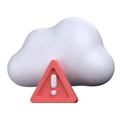 Cloud Warning Alert 3D Icon 3D Graphic