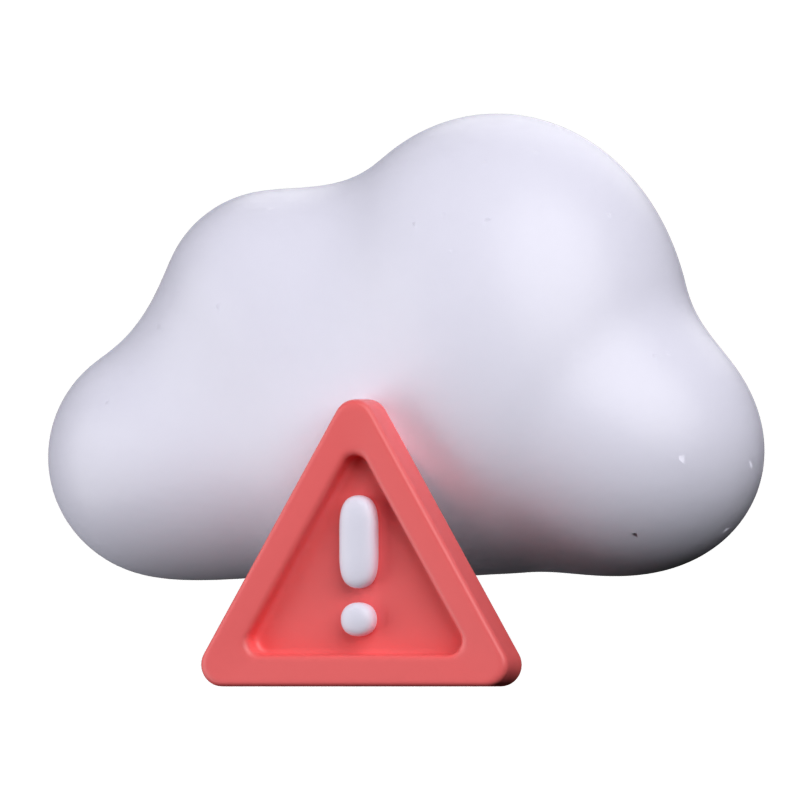 Cloud Warning Alert 3D Icon 3D Graphic