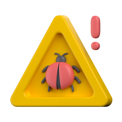 ícone 3d de alerta de bug 3D Graphic