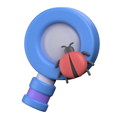 Search Bug Virus 3D Icon 3D Graphic