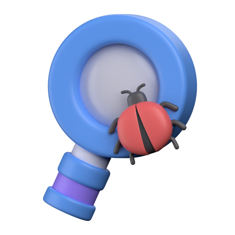 Buscar Bug Virus Icono 3D 3D Graphic