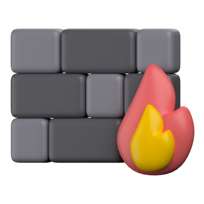 firewall icono 3d 3D Graphic