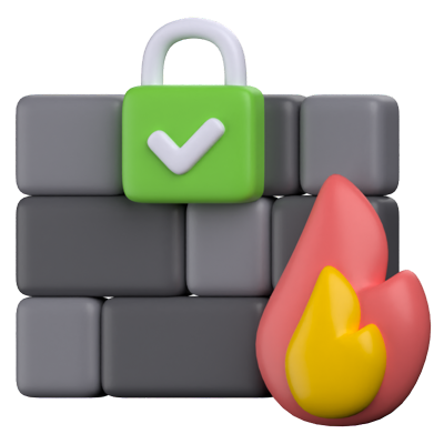 Firewall Security 3D Icon 3D Graphic