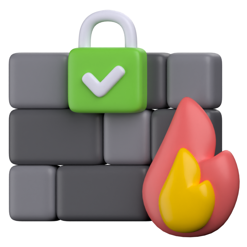 Firewall Sicherheit 3D Icon