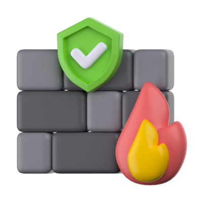 Firewall Protection 3D Icon 3D Graphic