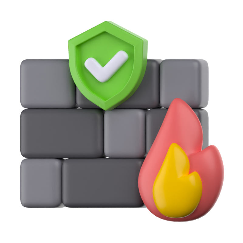 Firewall Protection 3D Icon 3D Graphic