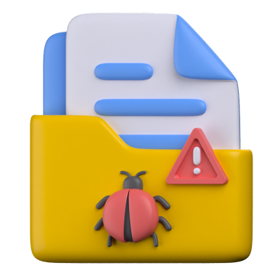 Folder Virus Infected 3D Icon 3D Graphic