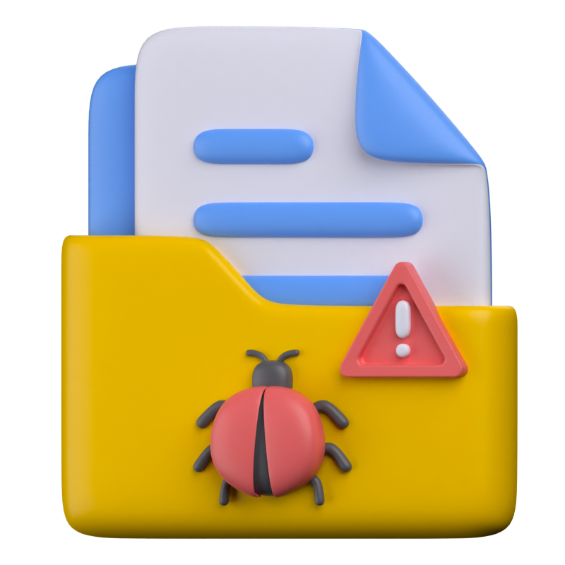 Folder Virus Infected 3D Icon