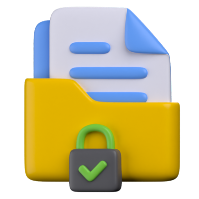 Folder Security 3D Icon 3D Graphic