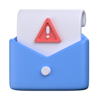 Email Warning 3D Icon 3D Graphic