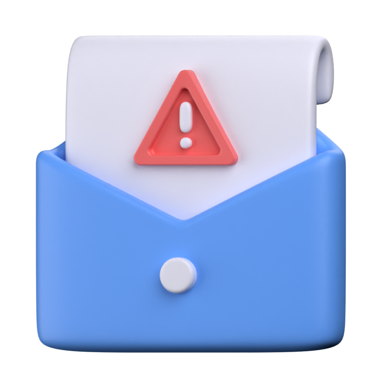 Email Warning 3D Icon 3D Graphic