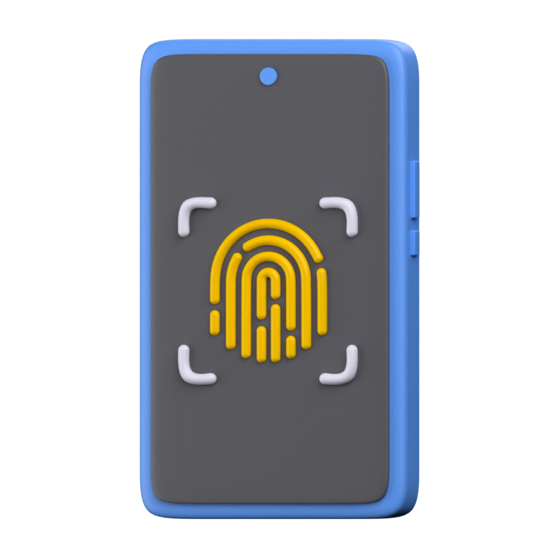 Fingerprint Identification 3D Icon 3D Graphic