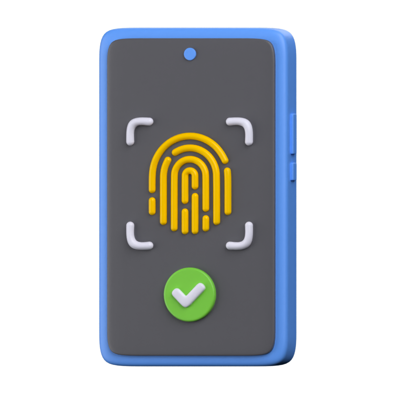 Fingerprint Authentication 3D Icon 3D Graphic