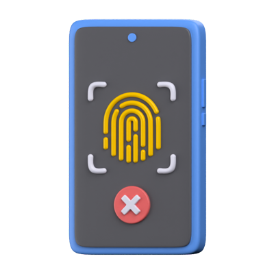 Fingerprint Failed 3D Icon 3D Graphic