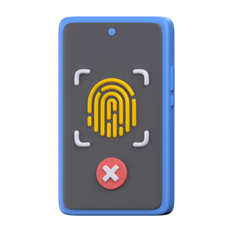 Fingerprint Failed 3D Icon 3D Graphic