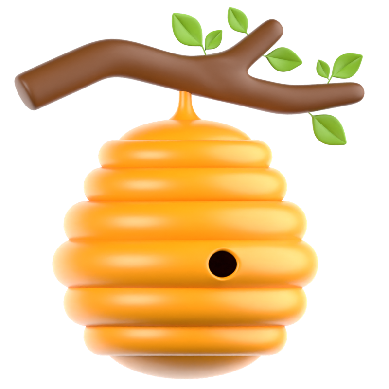 Bienenstock 3D-Symbol