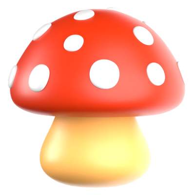 Mushroom 3D Icon 3D Graphic