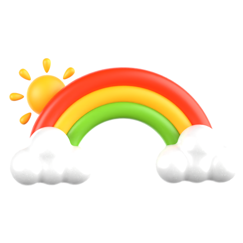 Regenbogen 3D-Symbol 3D Graphic