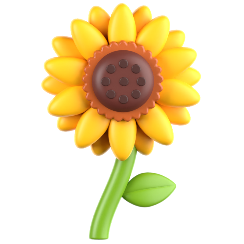 Sonnenblume 3D-Symbol