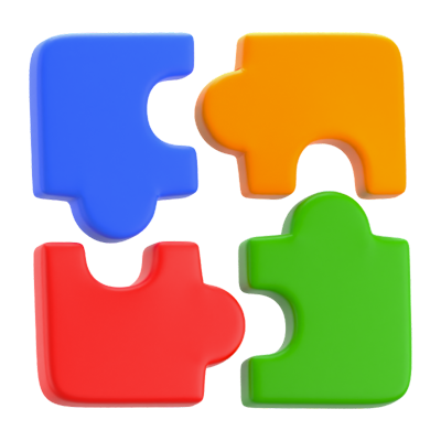 Split Puzzle 3D Icon 3D Graphic